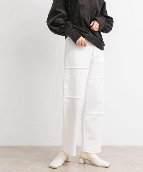 KBF（ケイビーエフ）の「パッチワークストレートデニム（デニムパンツ・レディース・ピンク/ブルー/ホワイト・36/38）」の18枚目の写真