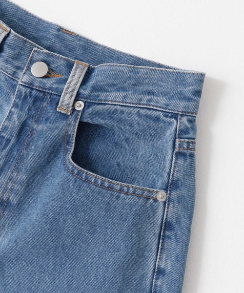 KBF（ケイビーエフ）の「パッチワークストレートデニム（デニムパンツ・レディース・ピンク/ブルー/ホワイト・36/38）」の5枚目の写真