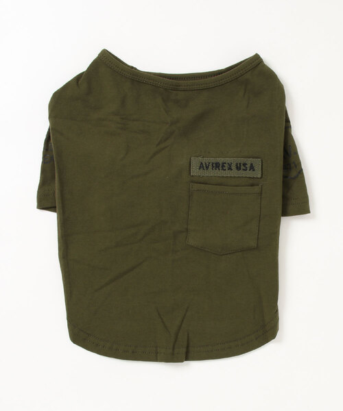AVIREX（アヴィレックス）の「AVIREX/アヴィレックス/ファティーグTシャツ 中型犬 大型犬サイズ/犬服(ドッグウェア)（ペットウェア・メンズ・ホワイト/カーキ/ブラック×グレー/ネイビー/ホワイト×グレー/ブラック・3M/6L/7L/5L/4L/3S）」の5枚目の写真