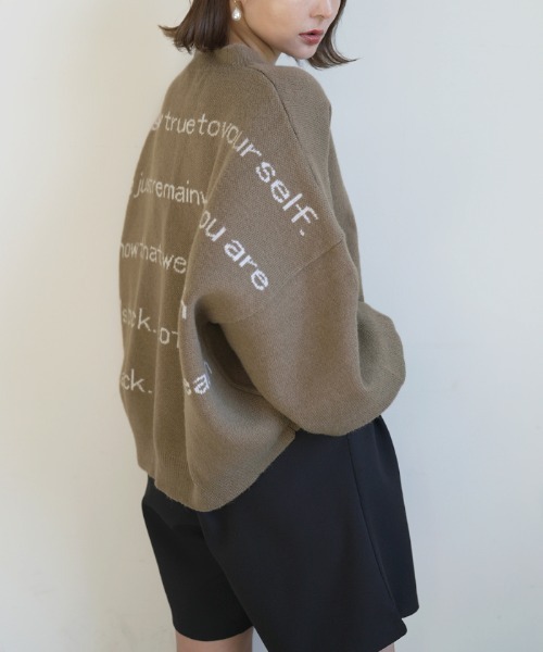 Futier land（フューティアランド）の「バックロゴワイドニット（ニット/セーター・レディース・ブラック/グレー/モカ/グリーン/グレイッシュベージュ・FREE）」の20枚目の写真