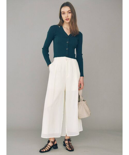 MERCURYDUO（マーキュリーデュオ）の「スリット入りランダムリブニットカーディガン（カーディガン/ボレロ・レディース・ダークグリーン/ネイビー/オフホワイト・FREE）」の12枚目の写真