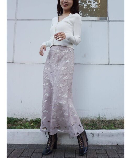 MERCURYDUO（マーキュリーデュオ）の「スリット入りランダムリブニットカーディガン（カーディガン/ボレロ・レディース・ダークグリーン/ネイビー/オフホワイト・FREE）」の13枚目の写真