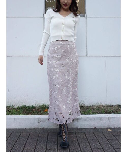 MERCURYDUO（マーキュリーデュオ）の「スリット入りランダムリブニットカーディガン（カーディガン/ボレロ・レディース・ダークグリーン/ネイビー/オフホワイト・FREE）」の9枚目の写真