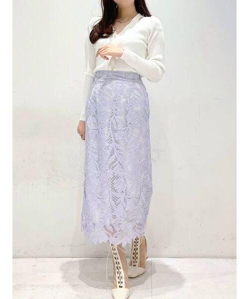 MERCURYDUO（マーキュリーデュオ）の「スリット入りランダムリブニットカーディガン（カーディガン/ボレロ・レディース・ダークグリーン/ネイビー/オフホワイト・FREE）」の11枚目の写真