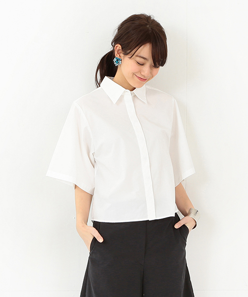 Ray BEAMS（レイビームス）の「●FACTOTUM FEMME / 別注 ワイドシャツ（シャツ/ブラウス・レディース・ホワイト/ブラック・ONE SIZE）」の17枚目の写真