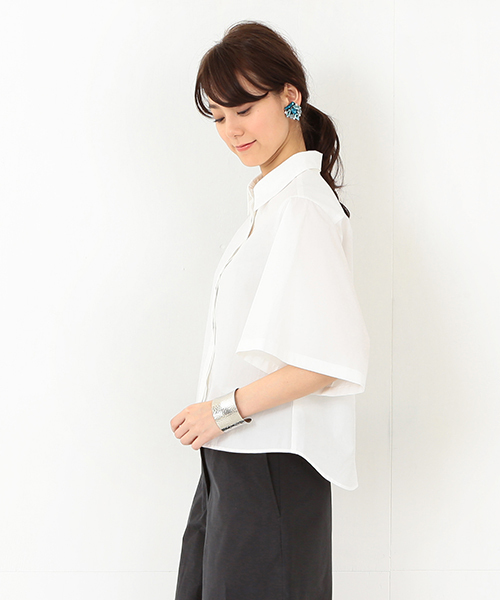 Ray BEAMS（レイビームス）の「●FACTOTUM FEMME / 別注 ワイドシャツ（シャツ/ブラウス・レディース・ホワイト/ブラック・ONE SIZE）」の11枚目の写真