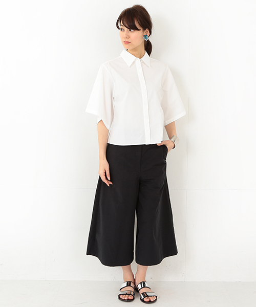 Ray BEAMS（レイビームス）の「●FACTOTUM FEMME / 別注 ワイドシャツ（シャツ/ブラウス・レディース・ホワイト/ブラック・ONE SIZE）」の9枚目の写真