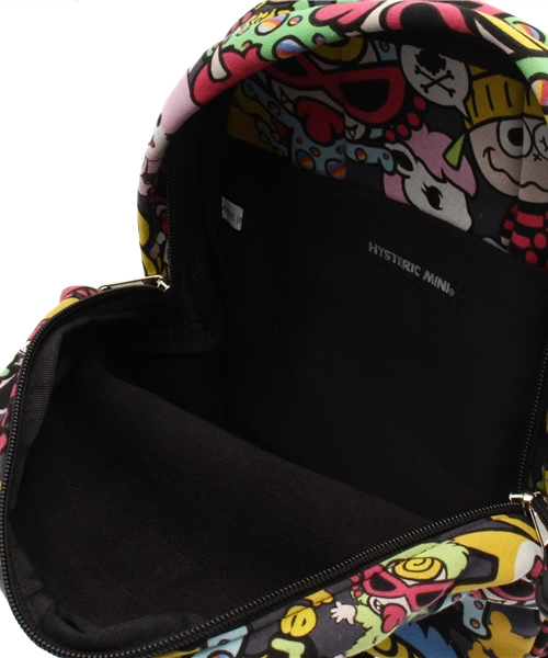 HYSTERIC MINI(ヒステリックミニ)の「Hungry meet the Monsters 総柄 BABYリュック(バックパック/リュック・キッズ・ホワイト系その他/ブラック系その他/グリーン系その他・FREE)」の5枚目の写真