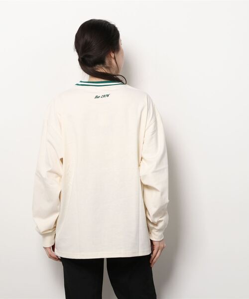 VISION STREET WEAR(ヴィジョンストリートウェア)の「VISION STREET WEAR/リブライン ロゴ刺繍ロンT(Tシャツ/カットソー・レディース・ホワイト/オフホワイト/ブルー/グリーン・LL/M/L)」の8枚目の写真
