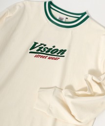 VISION STREET WEAR/リブライン ロゴ刺繍ロンT