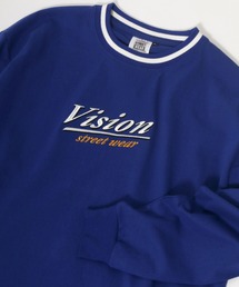 VISION STREET WEAR/リブライン ロゴ刺繍ロンT