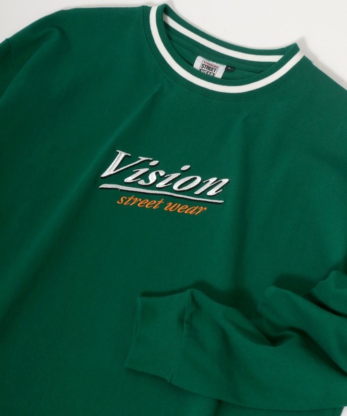 VISION STREET WEAR(ヴィジョンストリートウェア)の「VISION STREET WEAR/リブライン ロゴ刺繍ロンT(Tシャツ/カットソー・レディース・ホワイト/オフホワイト/ブルー/グリーン・LL/M/L)」の3枚目の写真