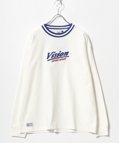 VISION STREET WEAR(ヴィジョンストリートウェア)の「VISION STREET WEAR/リブライン ロゴ刺繍ロンT(Tシャツ/カットソー・レディース・ホワイト/オフホワイト/ブルー/グリーン・LL/M/L)」の14枚目の写真