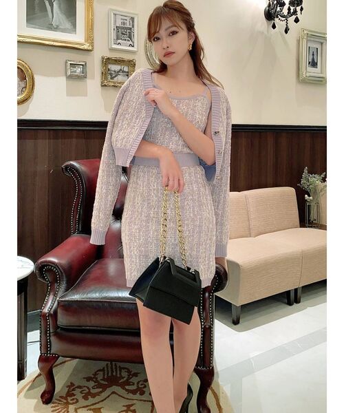 RESEXXY(リゼクシー)の「ツイードニットキャミワンピース【セットアップ着用可能】(ワンピース・レディース・ブラック/グリーン/ラベンダー・FREE)」の12枚目の写真