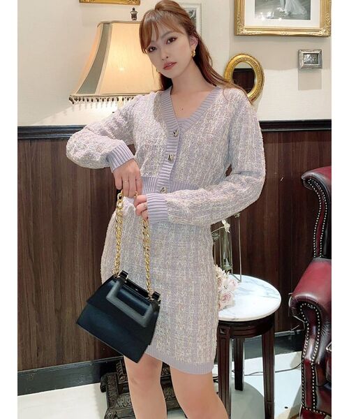 RESEXXY(リゼクシー)の「ツイードニットキャミワンピース【セットアップ着用可能】(ワンピース・レディース・ブラック/グリーン/ラベンダー・FREE)」の13枚目の写真