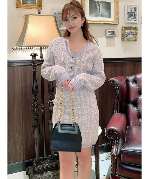 RESEXXY(リゼクシー)の「ツイードニットキャミワンピース【セットアップ着用可能】(ワンピース・レディース・ブラック/グリーン/ラベンダー・FREE)」の15枚目の写真