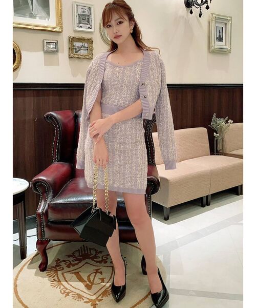 RESEXXY(リゼクシー)の「ツイードニットキャミワンピース【セットアップ着用可能】(ワンピース・レディース・ブラック/グリーン/ラベンダー・FREE)」の16枚目の写真