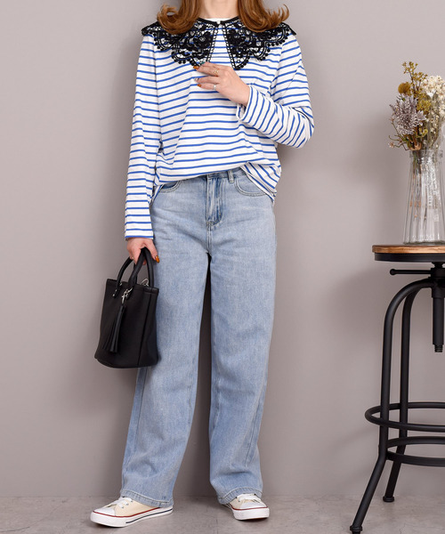 DAY CLOSET(デイ クローゼット)の「レディース クロシェ編みの大きめ付け襟 Eタイプ(付け襟・レディース・ホワイト/ブラック/ホワイト系その他/ブラック系その他・ONE SIZE)」の6枚目の写真