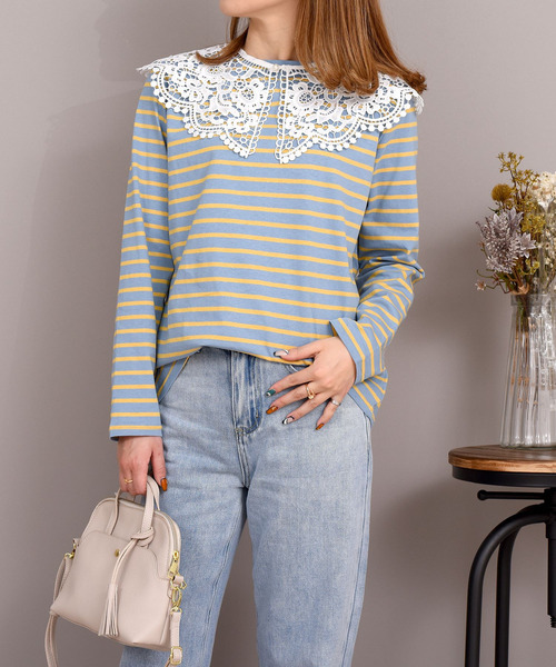 DAY CLOSET(デイ クローゼット)の「レディース クロシェ編みの大きめ付け襟 Eタイプ(付け襟・レディース・ホワイト/ブラック/ホワイト系その他/ブラック系その他・ONE SIZE)」の15枚目の写真