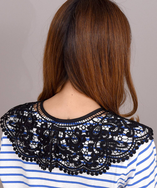 DAY CLOSET(デイ クローゼット)の「レディース クロシェ編みの大きめ付け襟 Eタイプ(付け襟・レディース・ホワイト/ブラック/ホワイト系その他/ブラック系その他・ONE SIZE)」の11枚目の写真