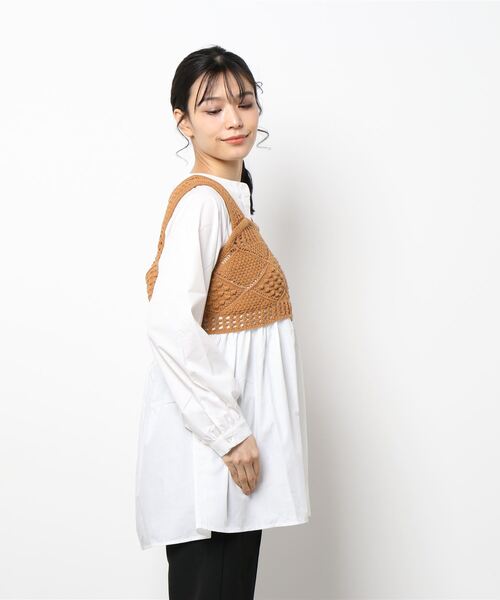 archives(アルシーヴ)の「透かし編みビスチェ+ウエスト切替チュニックブラウス(シャツ/ブラウス・レディース・ベージュ/アイボリー/オレンジ・MEDIUM)」の22枚目の写真
