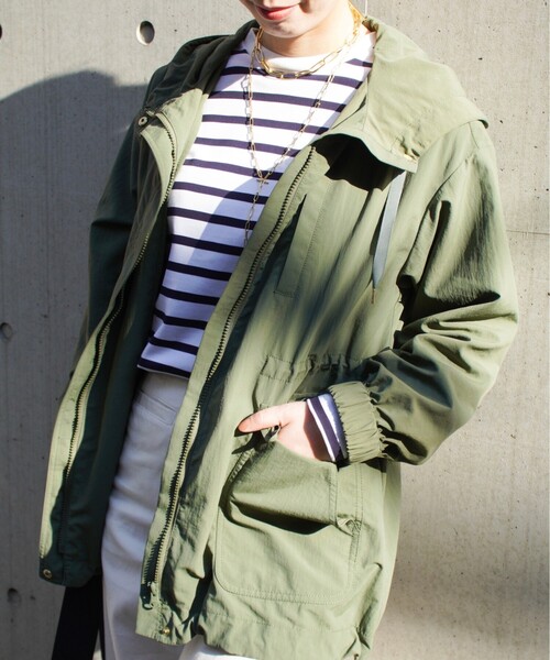 UNTITLED（アンタイトル）の「◆ドライタッサー マウンテンパーカー【洗える】（ミリタリージャケット・レディース・カーキ/ベージュ/ブラック・00/01/04/44/48/02）」の22枚目の写真