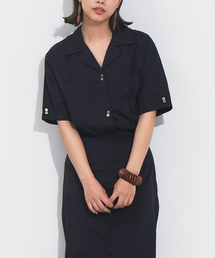 NOMINE | ワッシャー開襟シャツ【セットアップ対応】(シャツ/ブラウス)