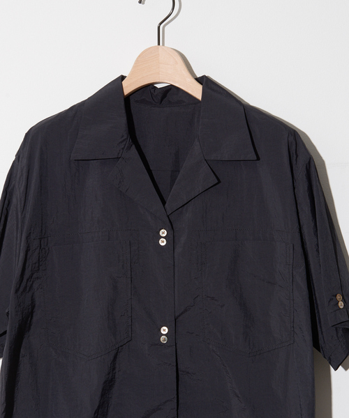 NOMINE（ノミネ）の「ワッシャー開襟シャツ【セットアップ対応】（シャツ/ブラウス・レディース・ブラック/パープル/オレンジ/セージグリーン・フリー）」の9枚目の写真