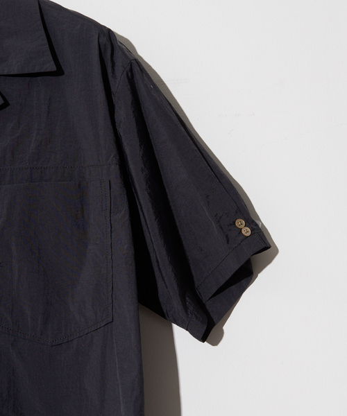 NOMINE（ノミネ）の「ワッシャー開襟シャツ【セットアップ対応】（シャツ/ブラウス・レディース・ブラック/パープル/オレンジ/セージグリーン・フリー）」の6枚目の写真