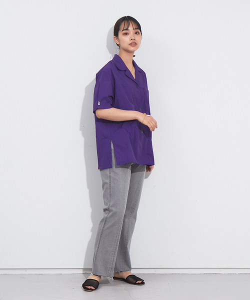 NOMINE（ノミネ）の「ワッシャー開襟シャツ【セットアップ対応】（シャツ/ブラウス・レディース・ブラック/パープル/オレンジ/セージグリーン・フリー）」の10枚目の写真