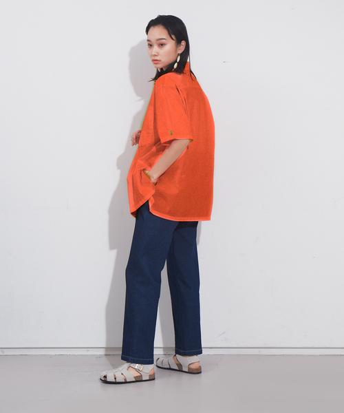 NOMINE（ノミネ）の「ワッシャー開襟シャツ【セットアップ対応】（シャツ/ブラウス・レディース・ブラック/パープル/オレンジ/セージグリーン・フリー）」の20枚目の写真