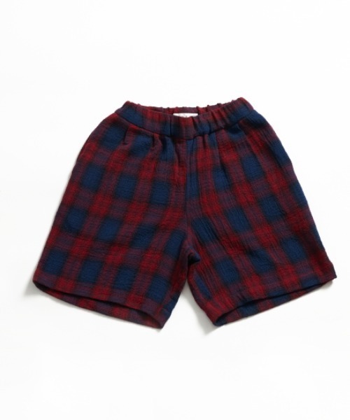 EAST END HIGHLANDERS(イーストエンドハイランダーズ)の「EAST END HIGHLANDERS / チェック ハーフパンツ <100-120cm>(その他パンツ・キッズ・ブラック/レッド・110/120)」の1枚目の写真