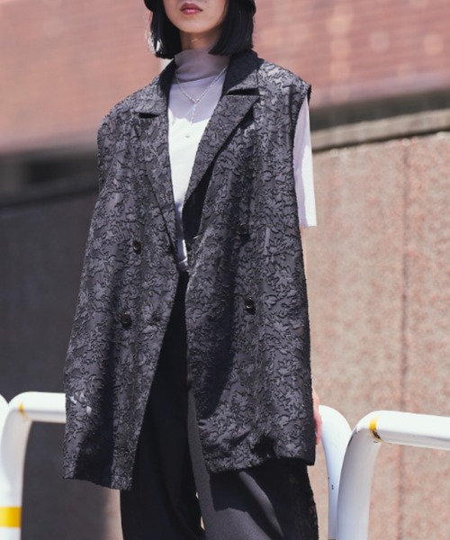 VACANCY(ヴァカンシー)の「SETUPヴィンテージレースジレ(ベスト・レディース・ブラック/イエロー・FREE)」の2枚目の写真