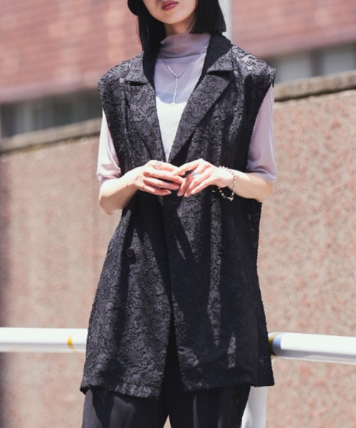 VACANCY(ヴァカンシー)の「SETUPヴィンテージレースジレ(ベスト・レディース・ブラック/イエロー・FREE)」の3枚目の写真