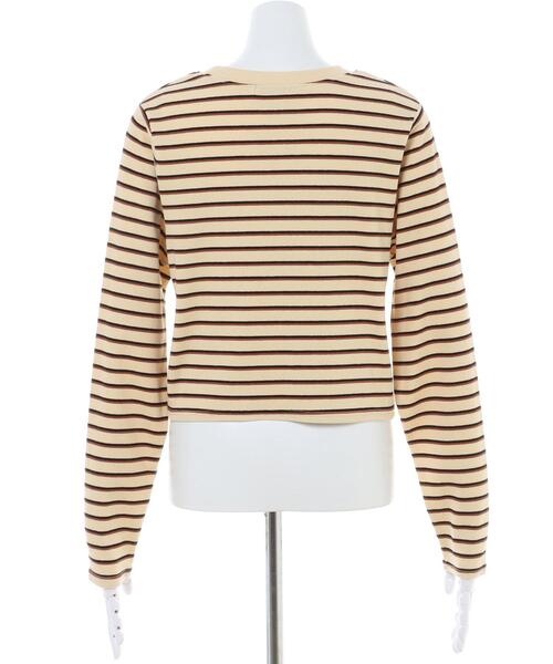 INGNI（イング）の「マルチボーダーコンパクトTシャツ（Tシャツ/カットソー・レディース・ブラック/ブルー/アイボリー・M）」の5枚目の写真