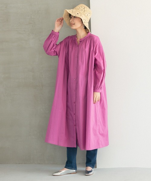 LEPSIM（レプシィム）の「軽やかコットンワンピース[2022春夏]　262891（ワンピース・レディース・ピンク/オフホワイト/ブラック/パープル系その他・FREE）」の4枚目の写真