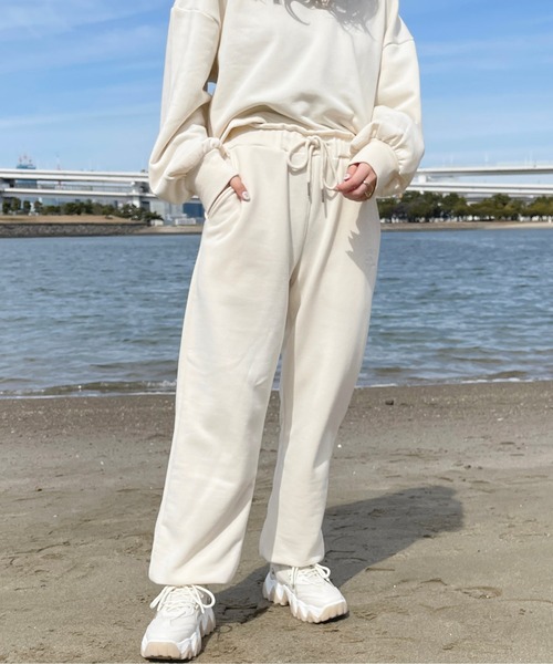 apres jour(アプレジュール)の「【セットアップ可能】スウェットロングパンツ【ZOZOTOWN限定アイテム】(その他パンツ・レディース・スミクロ/ピンク/アイボリー/オートミール・フリー/X-LARGE)」の2枚目の写真