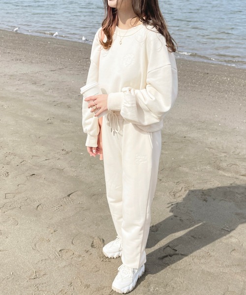 apres jour(アプレジュール)の「【セットアップ可能】スウェットロングパンツ【ZOZOTOWN限定アイテム】(その他パンツ・レディース・スミクロ/ピンク/アイボリー/オートミール・フリー/X-LARGE)」の5枚目の写真