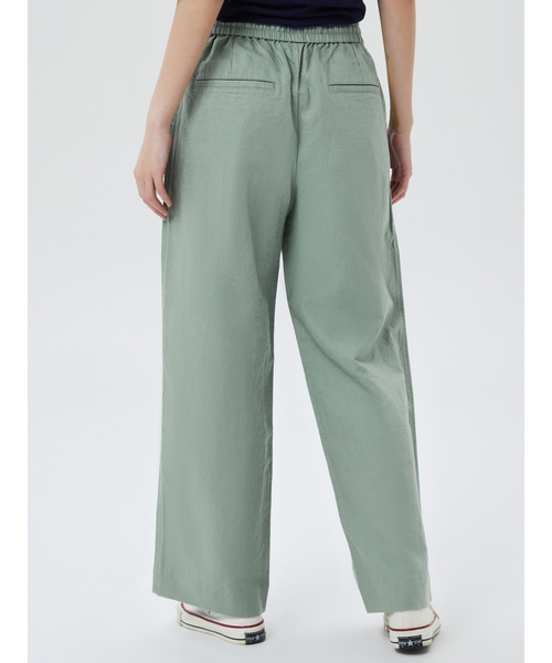 GAP（ギャップ）の「FREE&FLOW リネンハイライズワイドストレートパンツ（その他パンツ・レディース・ブラック/その他/グリーン・L/XXS/M/XS/S）」の4枚目の写真