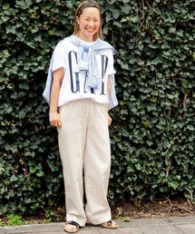 GAP | FREE&FLOW リネンハイライズワイドストレートパンツ(その他パンツ)