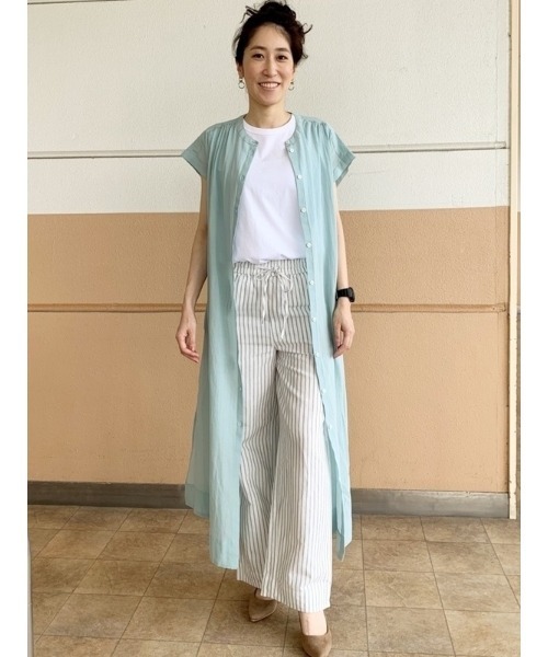 GAP（ギャップ）の「FREE&FLOW リネンハイライズワイドストレートパンツ（その他パンツ・レディース・ブラック/その他/グリーン・L/XXS/M/XS/S）」の14枚目の写真