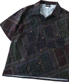 総柄シアサッカーシャツ