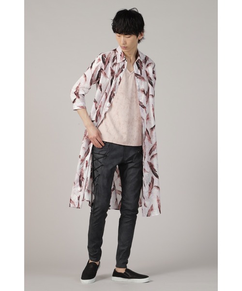 TORNADO MART（トルネードマート）の「TORNADO MART∴フェザープリントロングシャツ（シャツ/ブラウス・メンズ・ブルー/レッド・LL/M/L）」の19枚目の写真