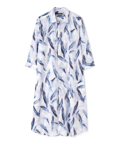 TORNADO MART（トルネードマート）の「TORNADO MART∴フェザープリントロングシャツ（シャツ/ブラウス・メンズ・ブルー/レッド・LL/M/L）」の4枚目の写真