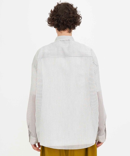 city（シティ）の「SHEER STRIPE SHIRTS（シャツ/ブラウス・メンズ・ホワイト/ブラック・1/2/3）」の7枚目の写真