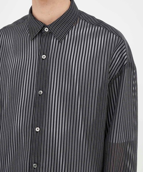 city（シティ）の「SHEER STRIPE SHIRTS（シャツ/ブラウス・メンズ・ホワイト/ブラック・1/2/3）」の12枚目の写真