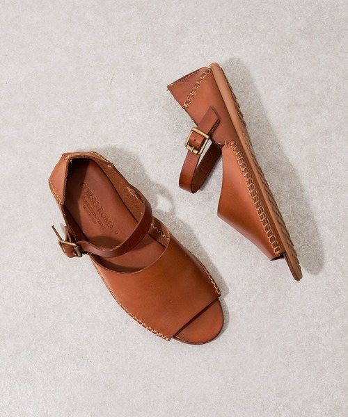 CORSO ROMA，9（コルソローマ）の「《WEB限定・CORSO ROMA,9》レザーサンダル（サンダル・レディース・キャメル・38/36/37/35/39）」の4枚目の写真