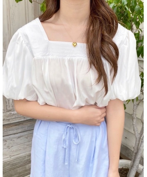 mood for a day（ムードフォーアデイ）の「sleeve balloon square neck blouse /バルーンスクエアネックブラウス（シャツ/ブラウス・レディース・アイボリー・FREE）」の9枚目の写真