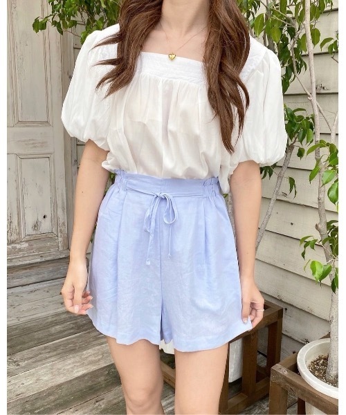 mood for a day（ムードフォーアデイ）の「sleeve balloon square neck blouse /バルーンスクエアネックブラウス（シャツ/ブラウス・レディース・アイボリー・FREE）」の6枚目の写真