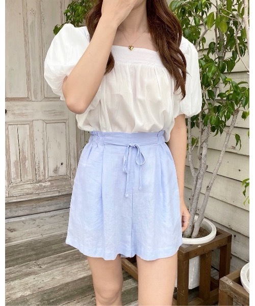 mood for a day（ムードフォーアデイ）の「sleeve balloon square neck blouse /バルーンスクエアネックブラウス（シャツ/ブラウス・レディース・アイボリー・FREE）」の4枚目の写真